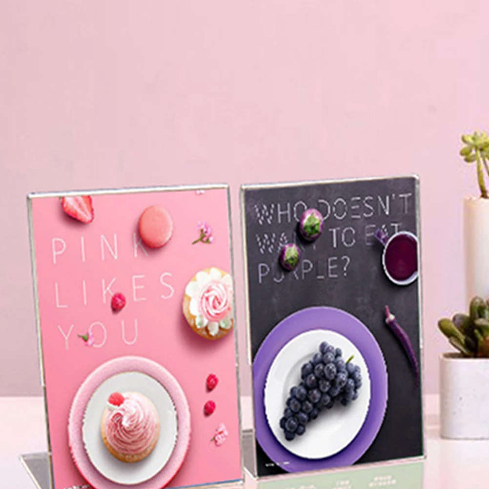 

6Pcs Qr Code Payment Acrylic Sign Holder Clear Desktop Display Stand Vertical Menu Poster Frame Tabletop Display Stand