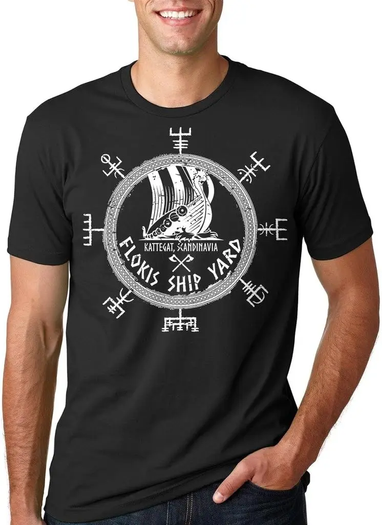 Floki's Shipyard T-Shirt Funny Vikings Valhalla Rune Tee Shirt