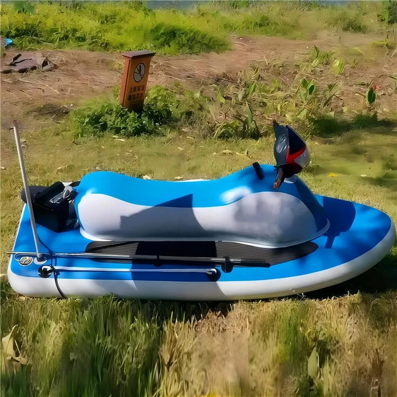 

Inflatable motorcycle with powered inflatable jet ski boat with motor