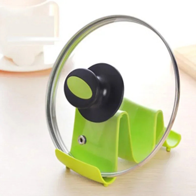 Kitchen Tools Pot Cover Lid Shelves Spoon Storage Rack Wave Design  Plastic  Cooking Accessories Pot Lid Pan Shelf