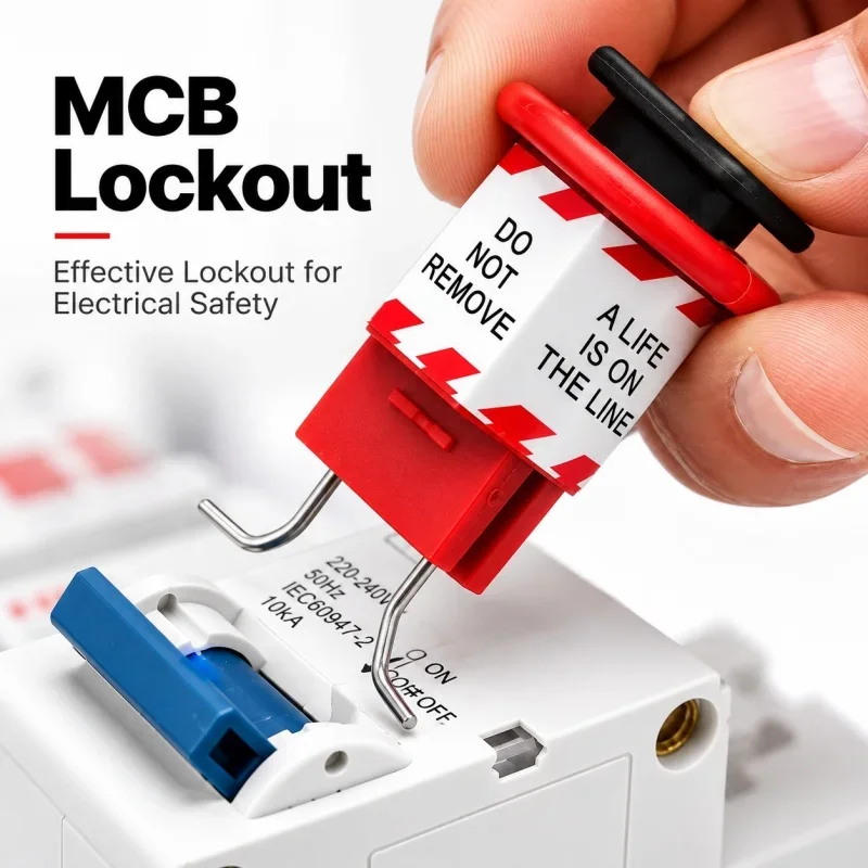 BOZZYS MCB Lock Circuit Breaker Lockout Pin Out Wide Electrical Insulated Safety Locks for Industrial Lock out Tag out