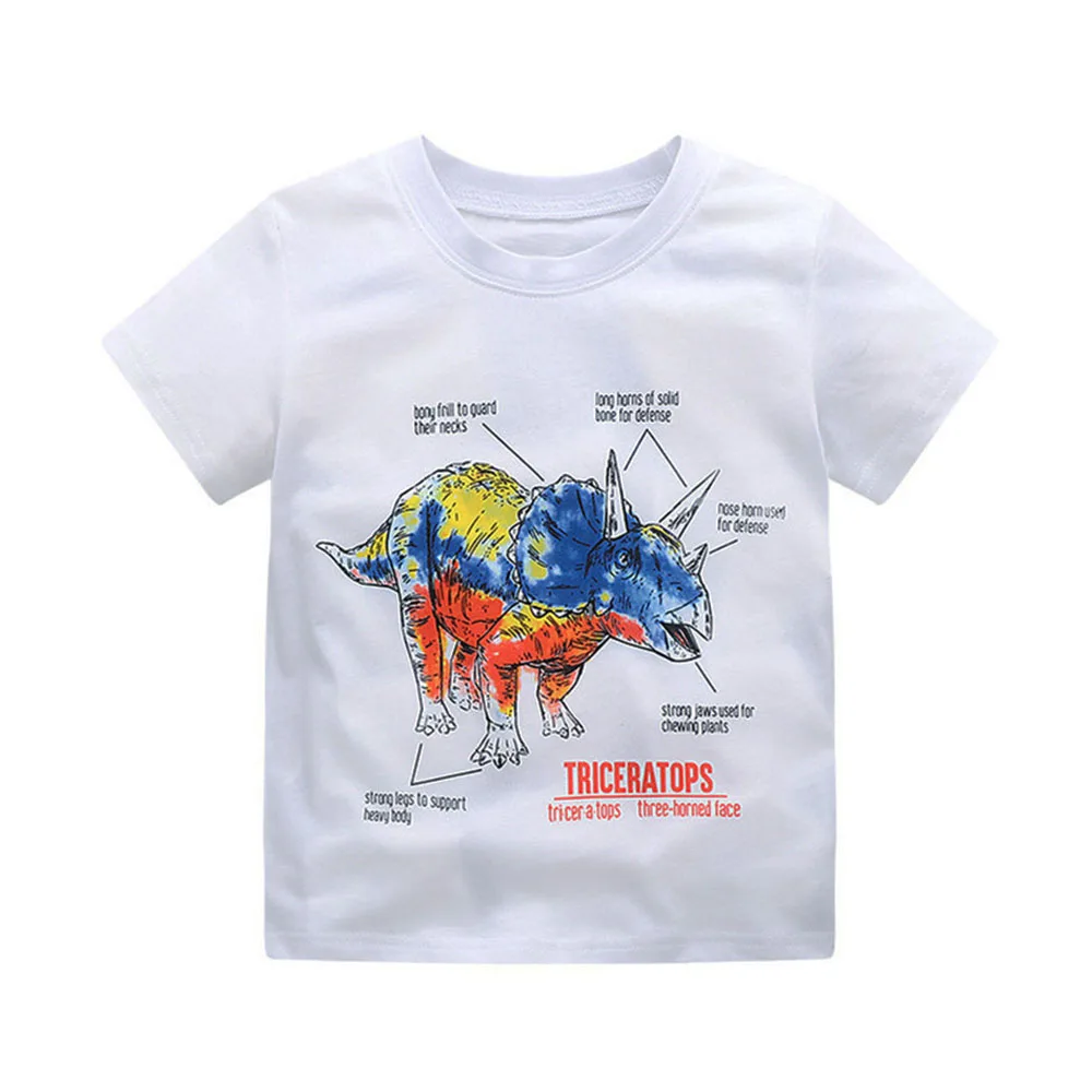 

Jumping Meters Dinosaur New Arrival Aniamls Print Boys Girls T shirts Cotton Children's Tees Summer Kids Girls Casual Baby Tops
