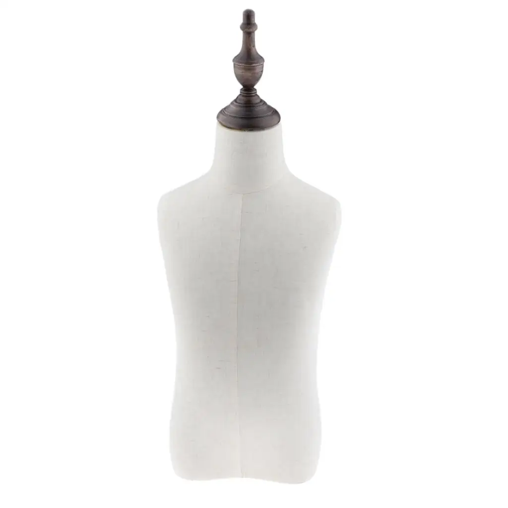 Child Mannequin Body Torso Dressing Form White Plastic Linen Bust for Tailoring Sewing Store Display