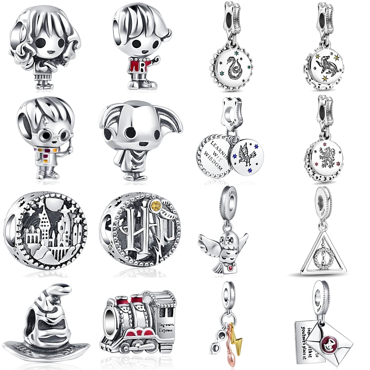 

Miniso Disney, подвески из стерлингового серебра 925 пробы, персонаж мультфильма, замок, дом, значок, бусины, браслет «сделай сам», ожерелье, аксессуары