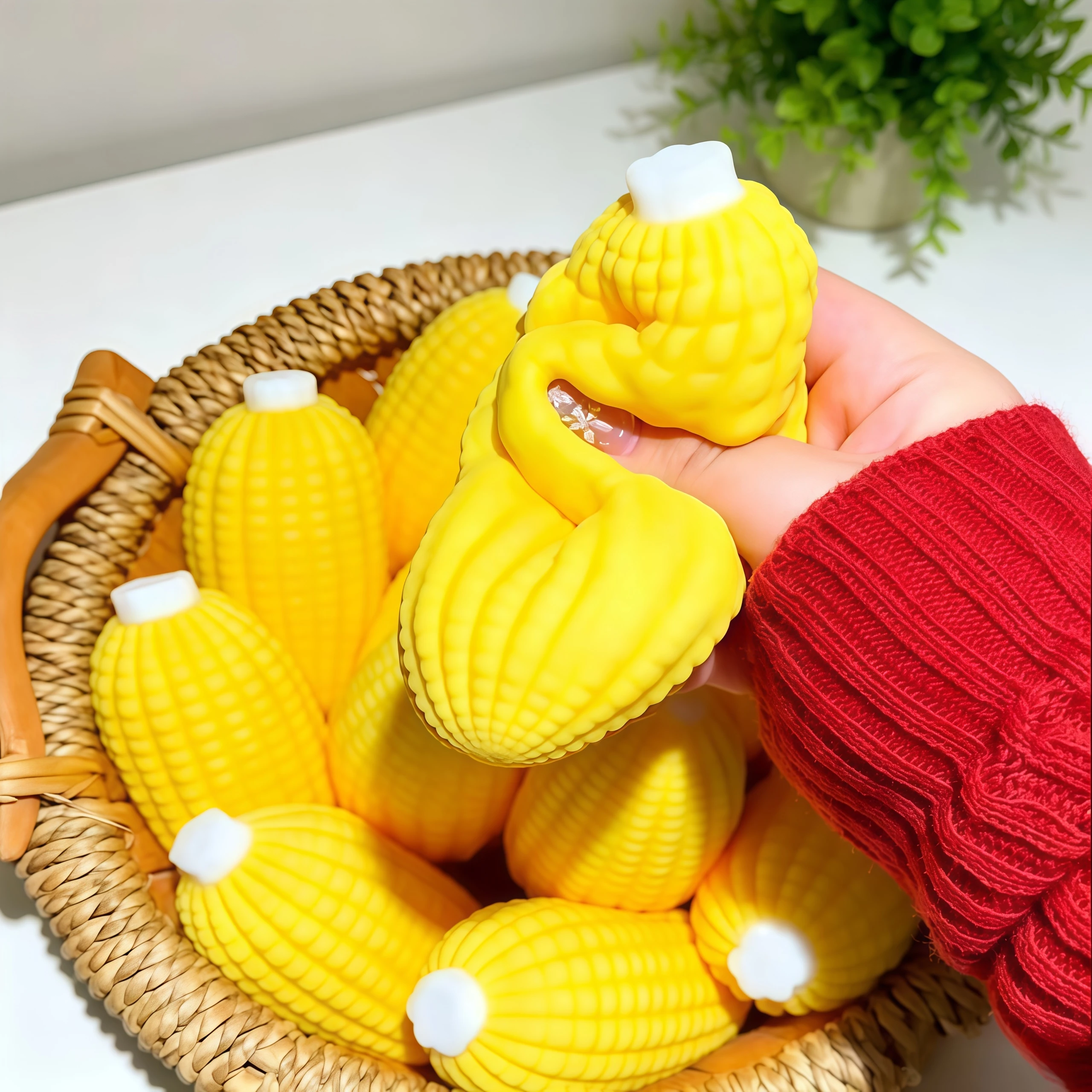 Corn Building Block Pressure Ball Fidget Toy, Squeeze Ball Round Crisp Sound Block Filling, Asmr Adult Stress Relief Toy