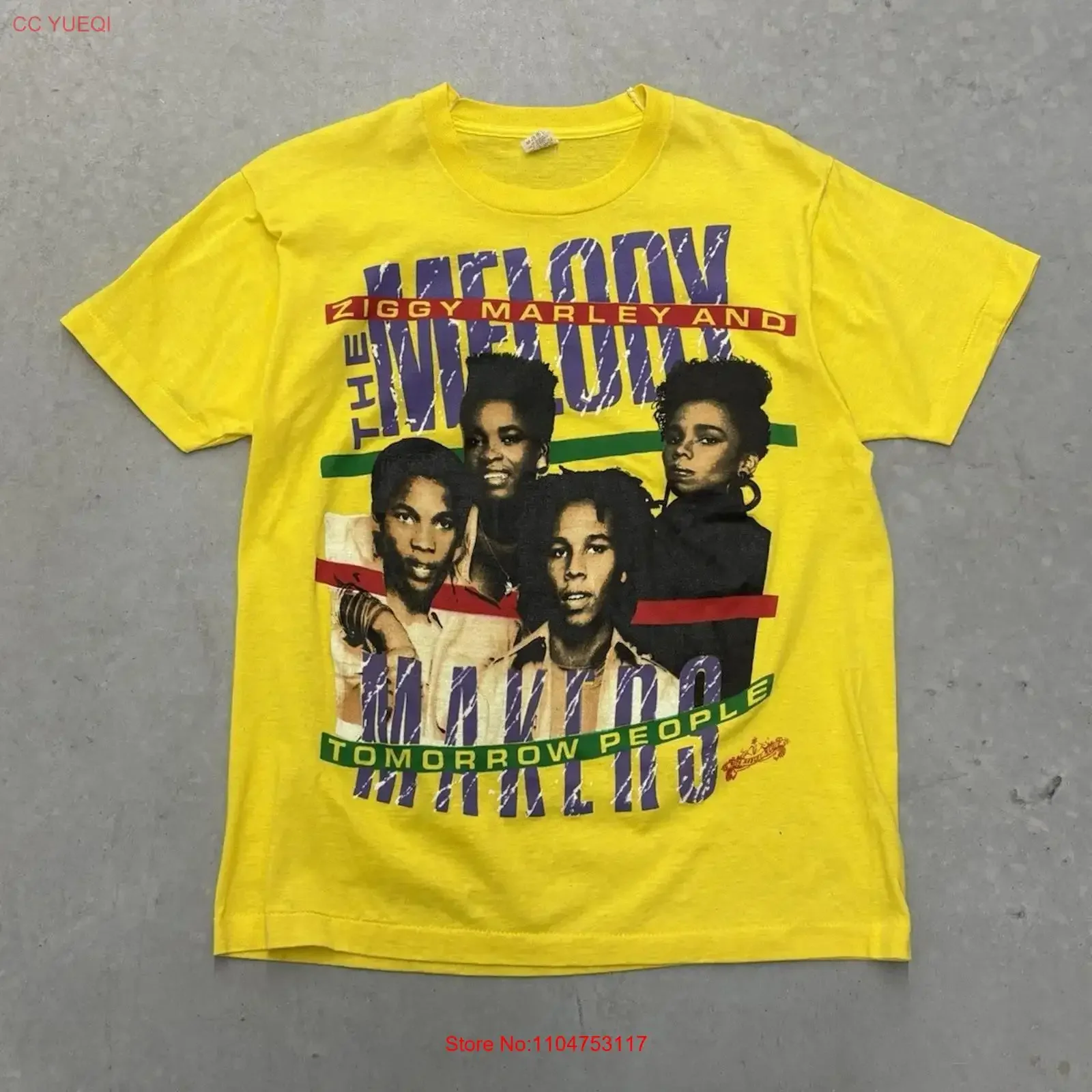 Vtg 1988 ZIGGY MARLEY Melody Makers Tomorrow People T Shirt L Screen Stars 80s long or short sleeves vintage Washed Versatile