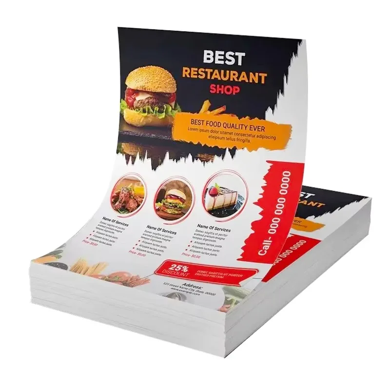 

Custom Advertising Flyer Design & Production Copperplate Paper A4/A5 Size Color Page Printing Brochure Poster Service