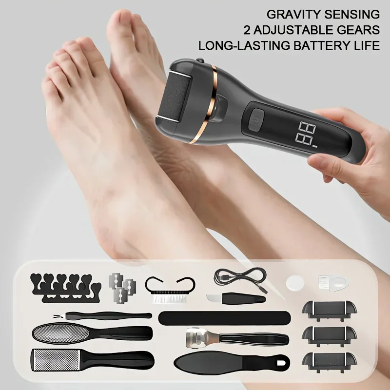 

Portable Electric USB Foot Scrubber Professional Dead Skin Remover White & Black Easy Foot Care Tool for Home Use