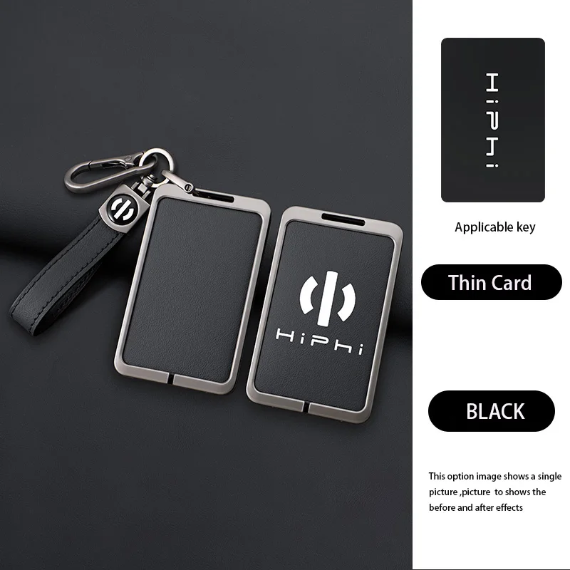 

Zinc Alloy Leather Car NFC Card Key Case Protection Full Cover Keyless Shell For HIPHI X 2023 Hiphi Z Auto Keychian Accessories