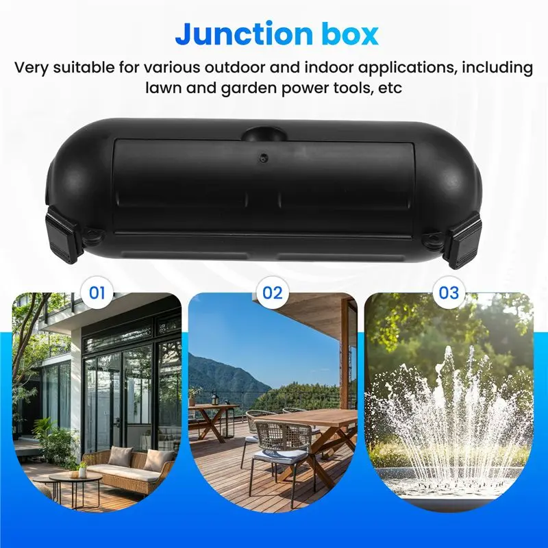 [B17B!】 Extension Cord Plug Connection Protective Cover Waterproof Indoor Outdoor String Christmas Lights Cover Black