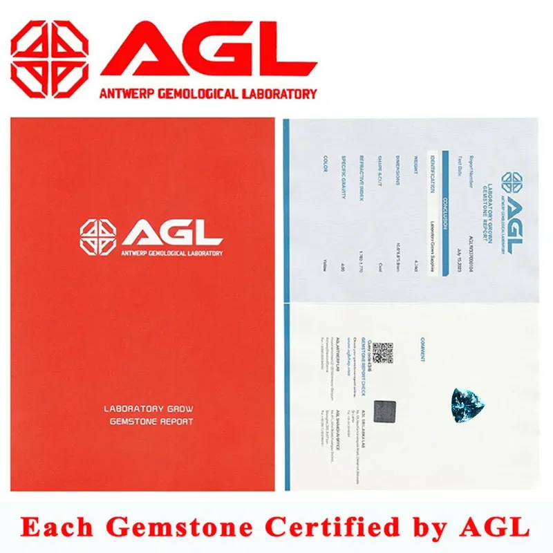 TOP Lab Grown Paraiba Fat Triangle Shape Gemstone for DIY Advanced Jewelry Making Inlay Ring Necklace Selectable AGL Certificate