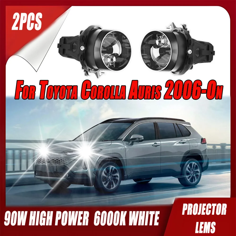 2PCS 3.0 Inch Led Projector Laser Lens Fog Lamp 6000K White 4300K Warm H11 Led Canbus Car Bulb For Toyota Corolla Auris 2006-On