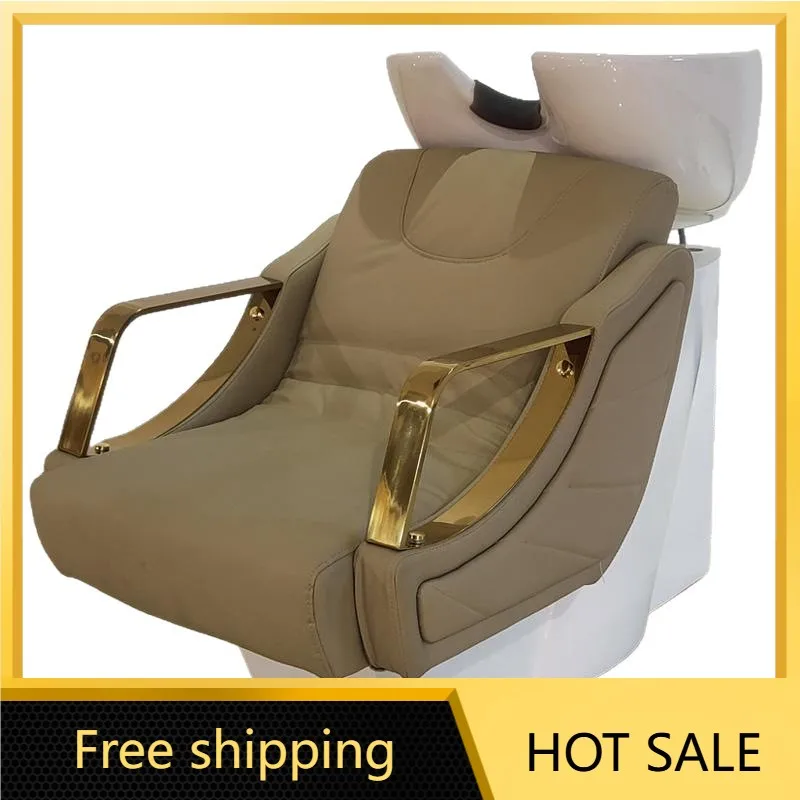 Factory Direct Sales Ceramic Half Reclining Flush Bed Modern Simple Comfortable Shampoo Bed
