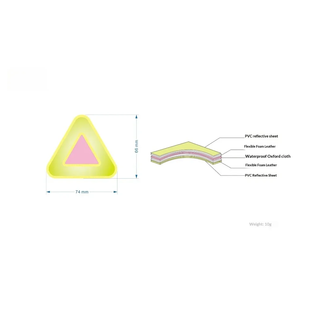 Sichtbarkeit bei Nachtfahrten Sicherheitswarn-Dreieck-Anhänger Multifunktionales Elastisches Reflektierendes Fahrrad-Dreieck-Schild Fahrradsattel – Detail 13