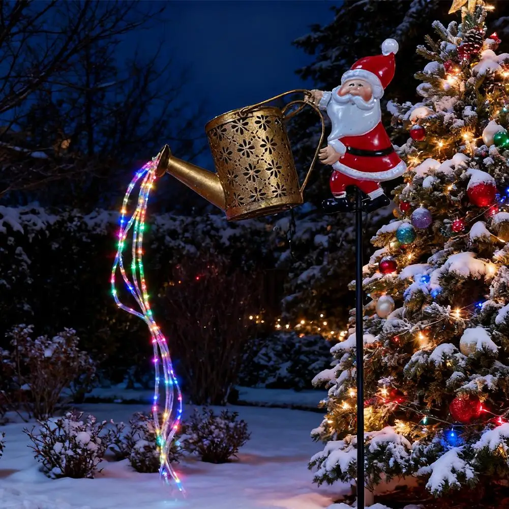 

Christmas Solar Stove Lights Garden Lawn Decoration Christmas Water Kettle Garden Lawn Water Ornaments Outdoor Metal Crafts