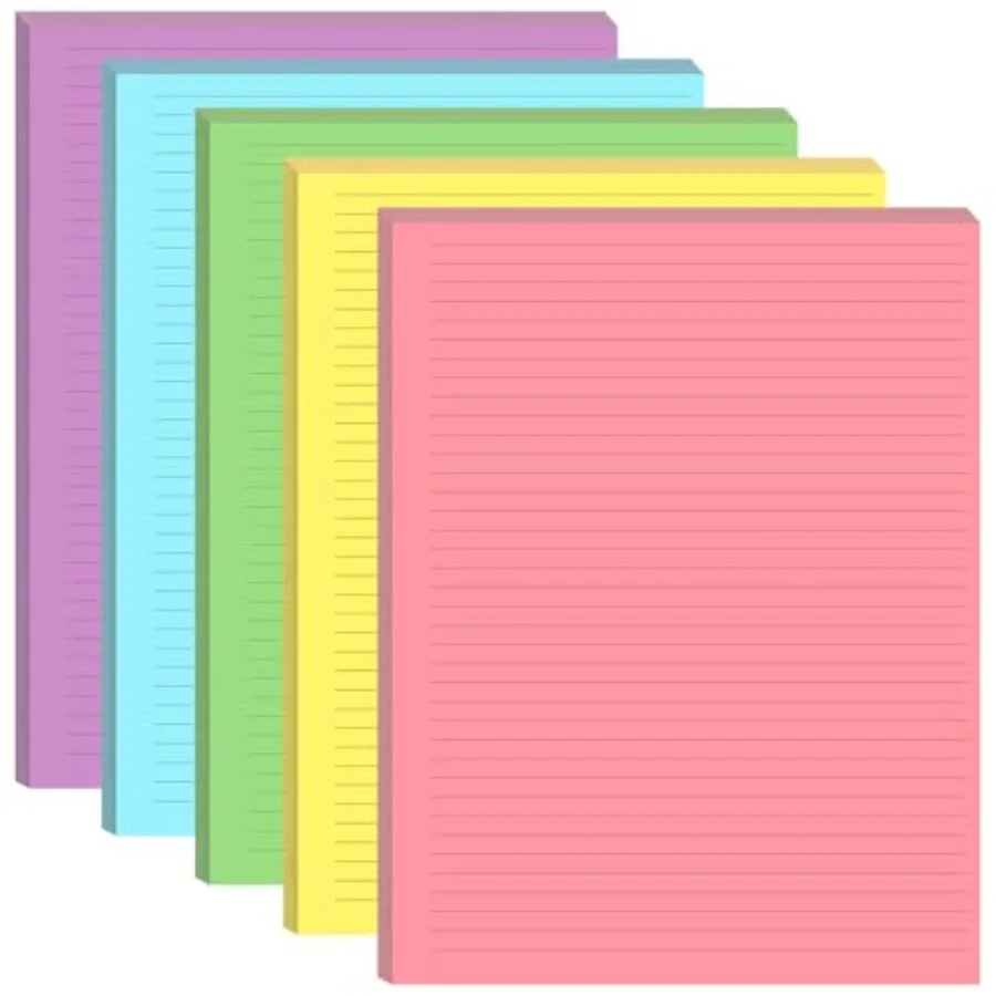

Colorful Lined Paper -/200 Pages Loose Leaf Paper Line Refills, Per Color 20 Sheets, 8.5" x 11
