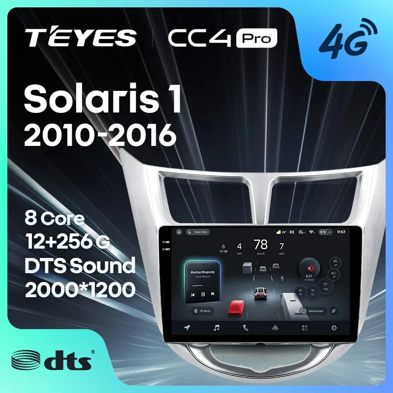 TEYES CC4 PRO For Hyundai Solaris 1 2010 - 2016 CarPlay Android Auto 2DIN Car play Radio Multimedia Stereo