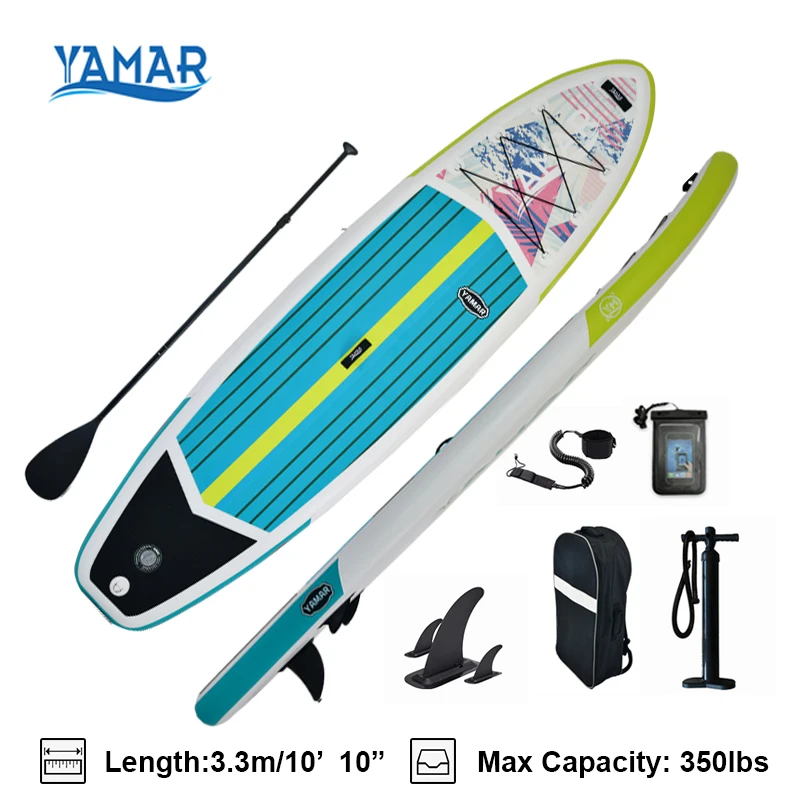 

YAMAR MARINE 3.3m 11ft Paddle Inflatable SUP Stand Up Paddle Board Paddling Surf Board NonSlip Board Water game board