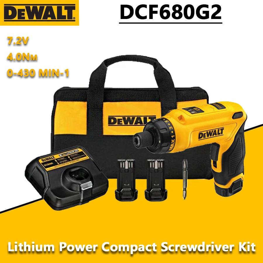 

Набор беспроводных Компактных Электрических отверток DEWALT DCF680G2 7,2 в (аккумуляторы * 2), литиевая батарея, перезаряжаемая, ударопрочная, с регулируемой скоростью