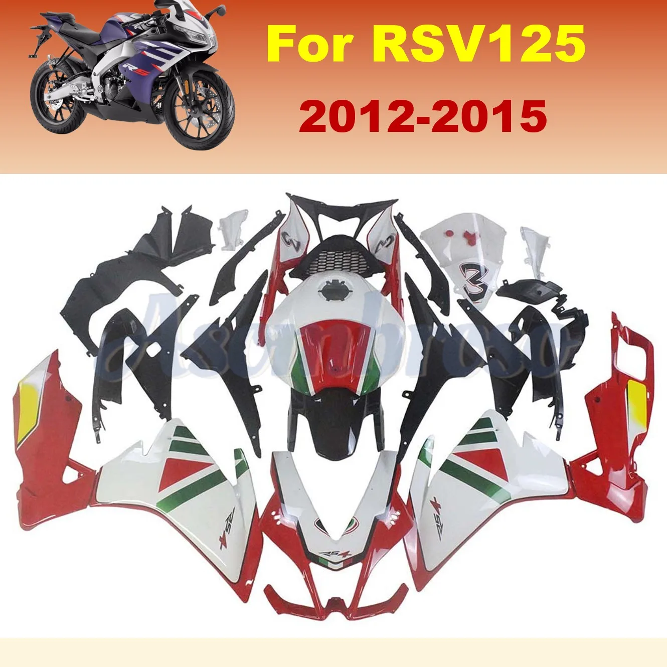 Injection Motocycle fairing kit for Aprilia RS125 2012 2013 2014 2015 RS4  RSV 125 12-15 ABS Plastic Full Fairings Bodywork