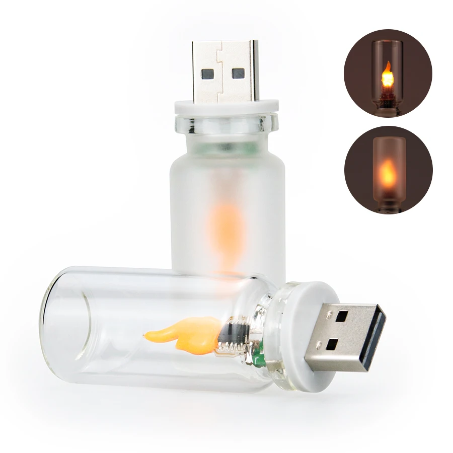 5V USB LED Flame Effect Light Bulbs USB Flame Lamp Candle Bulb Night Light Flame Flickering Fire Bulb for Festival Party Decor