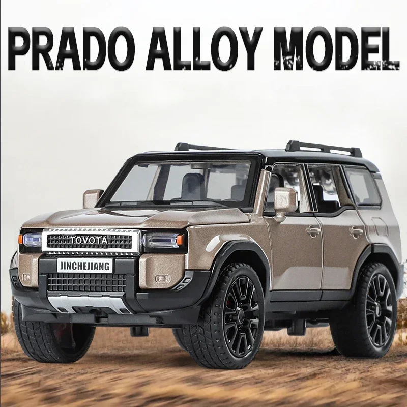 1:32 Toyota Land Cruiser Prado SUV 2024, литая под давлением игрушечная модель автомобиля из сплава, звук и свет, детские игрушки, коллекционные предметы, подарок на день рождения