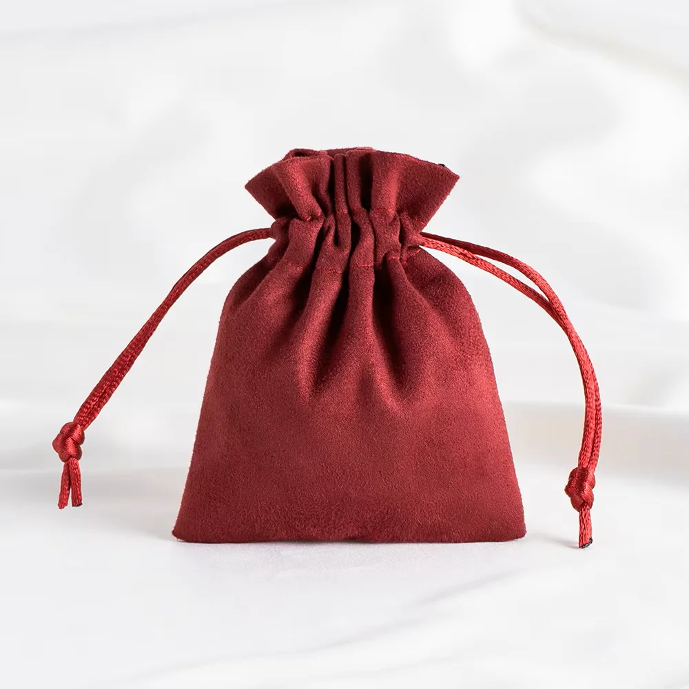 5pcs Premium Flannel Drawstring Pouches for Jewelry Storage