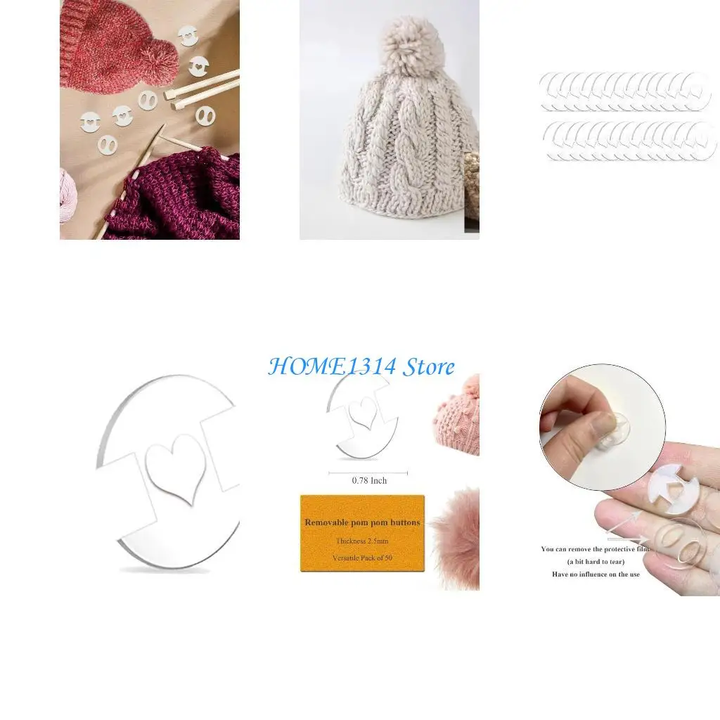 

M6CE Акриловые кнопки для изготовления вязаной шляпы DIY Craft