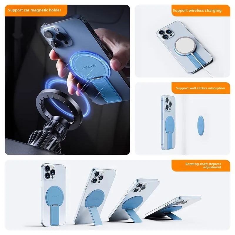 Magnetic Cell Phone Holder Thin Pad for iPhone Huawei Xiaomi Phone Holder For MagSafe Adjustable Phone Grip Invisible Kickstand