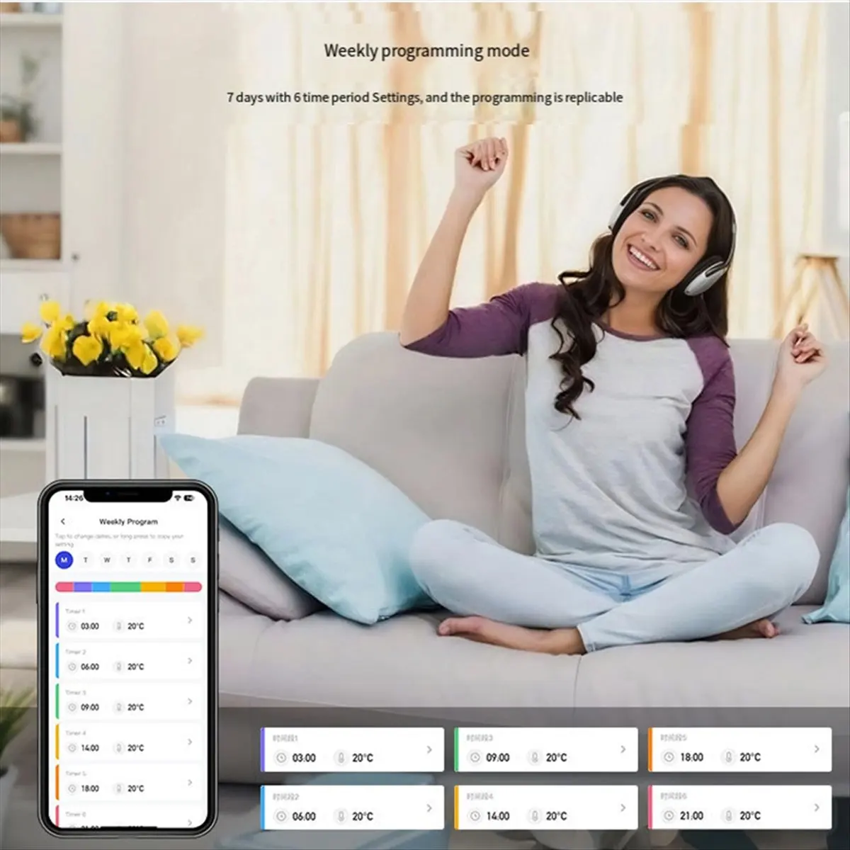 Capable- Tuya Smart Temperature Control Valve Switch,Smart Home Temperature Control Valve, Intelligent APP Control Voice Control