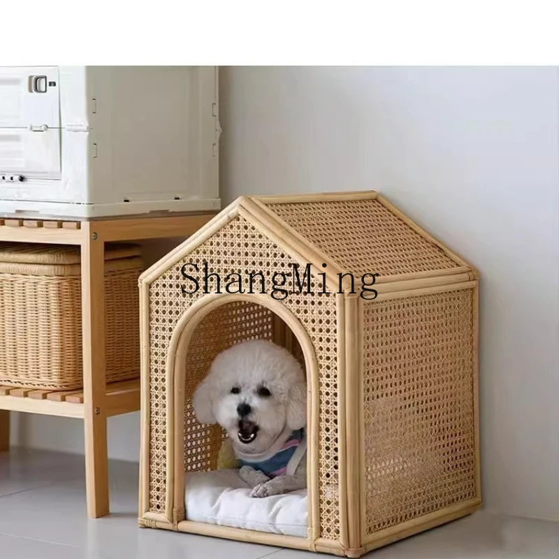 

SM household small simple house pet kennel rattan cat bed handmade rattan bed
