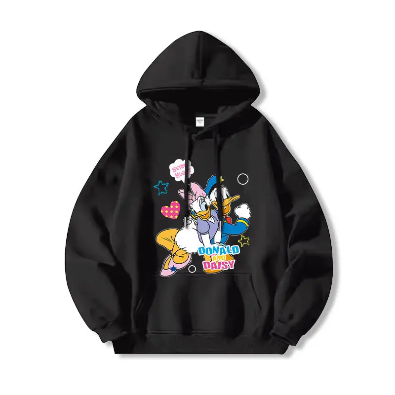 

Толстовка с капюшоном Disney Donald Daisy Duck, хлопковый флисовый пуловер унисекс, осень-зима 2022, толстовка с рисунком, белая основа, Дональд Дейзи
