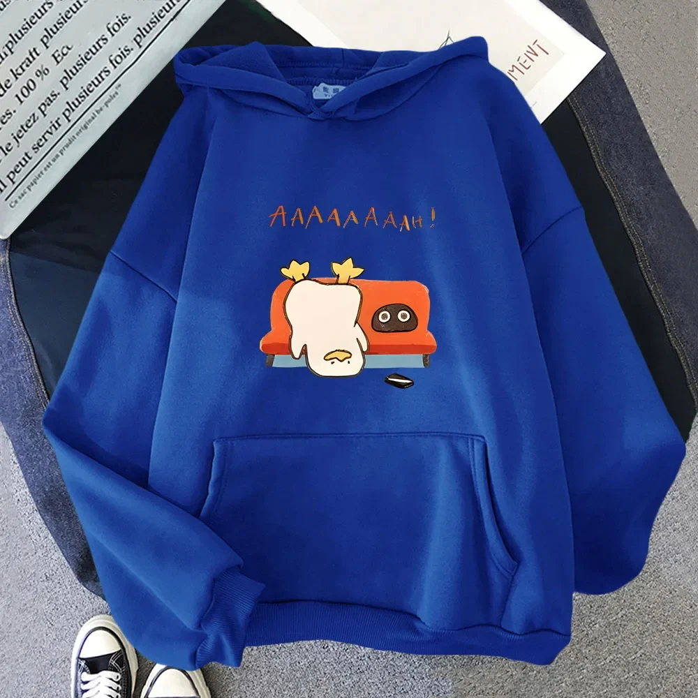 Duck Print Hoodie I'm Sick of Everything Pullover Cartoon Women's Sweatshirt Fashion Men Clothing Anime Pullover Kpop Streetwear