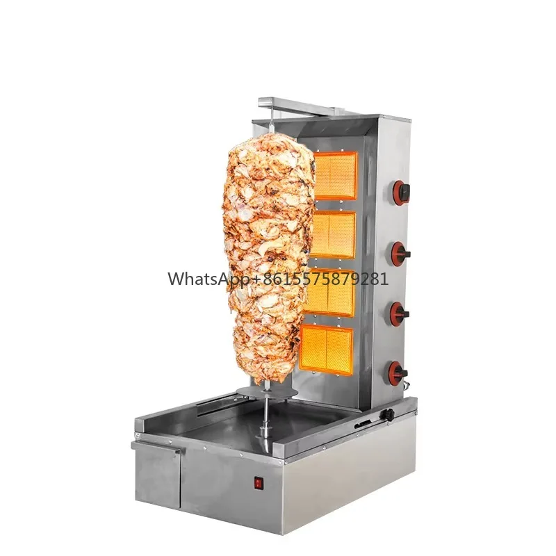 

Hot Sale 4 burner Gas Kebab Machine Commercial Shawarma Machine Gas BBQ Grill