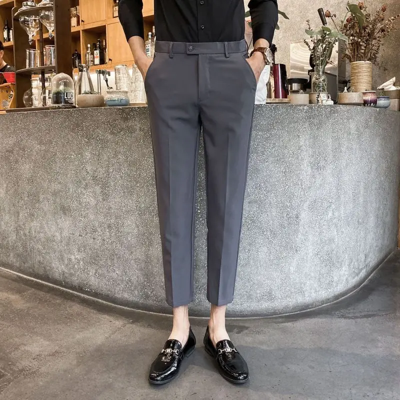2023 New Spring and Autumn Seasons Trendy Men's Fashion Draping Straight Fit High Waist Side Button Design Sense Men's Pants