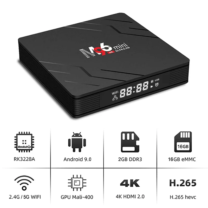 M96 Mini Smart TV Box 2GB 16GB Android 9.0 tv box RockChip RK3228A 2.4G 5G Wifi 4K TVbox Media Player Set Top box