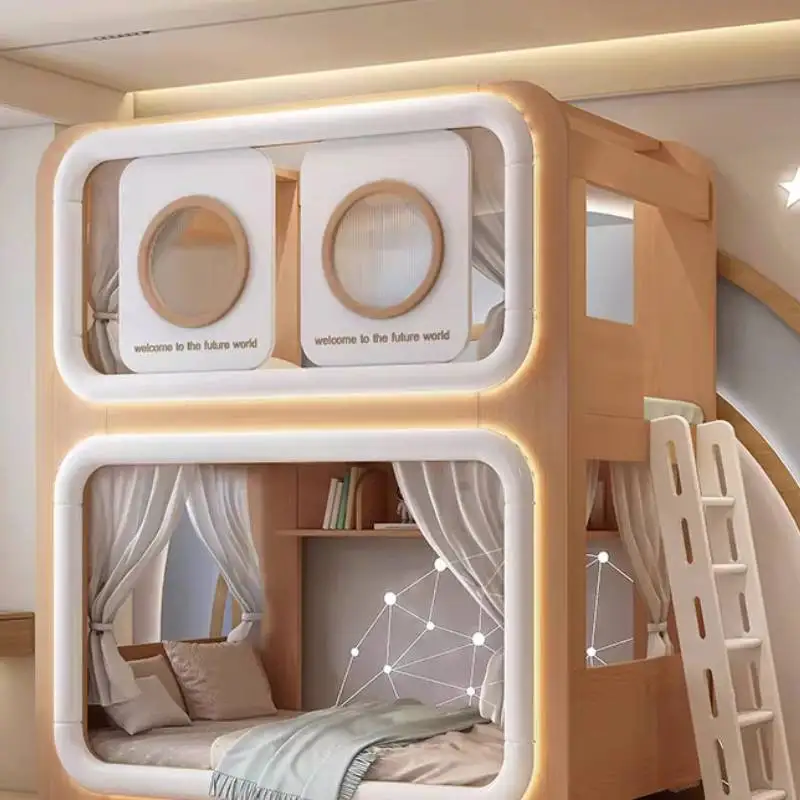 Normale Europese kinderbedden, uitbreidbaar, eenvoudig wit, modern kinderbed, prinsessenstijl, op maat gemaakt kinderbed, meubels voor thuis