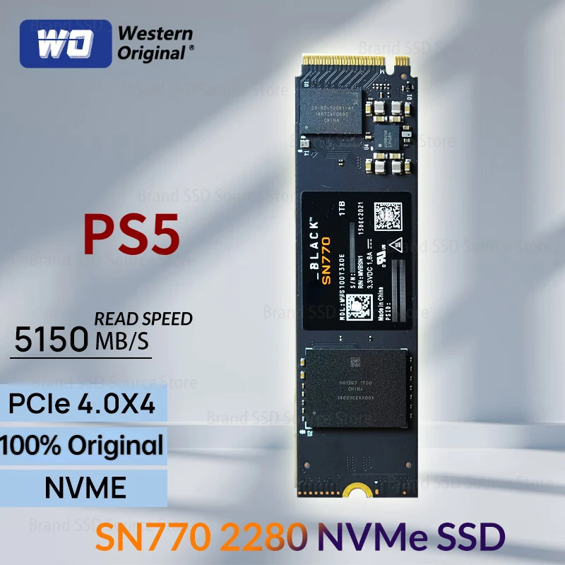 Western original 2280 SN770 8TB SSD 4TB Black NVMe M.2 SSD 2TB 1TB 500GB PCIe 4.0 Gen 4 for Laptop Computer Mini PC PS5 Notebook