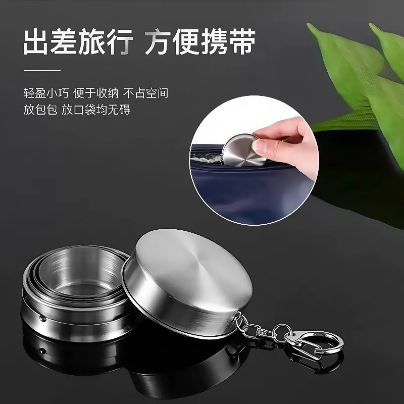 304 Stainless Steel Folding Cup Outdoor Travel Portable Retractable Washing Brushing Cup Mouthwash Cup