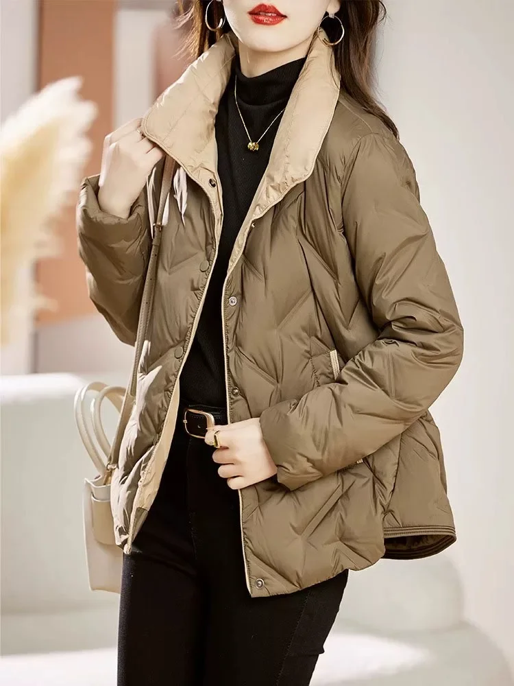 Winter Coat Female Jackets for Women 2024 lightweight Loose Warm Parker Stand-up Collar Simple Casual Short Women\'s Down Jacket