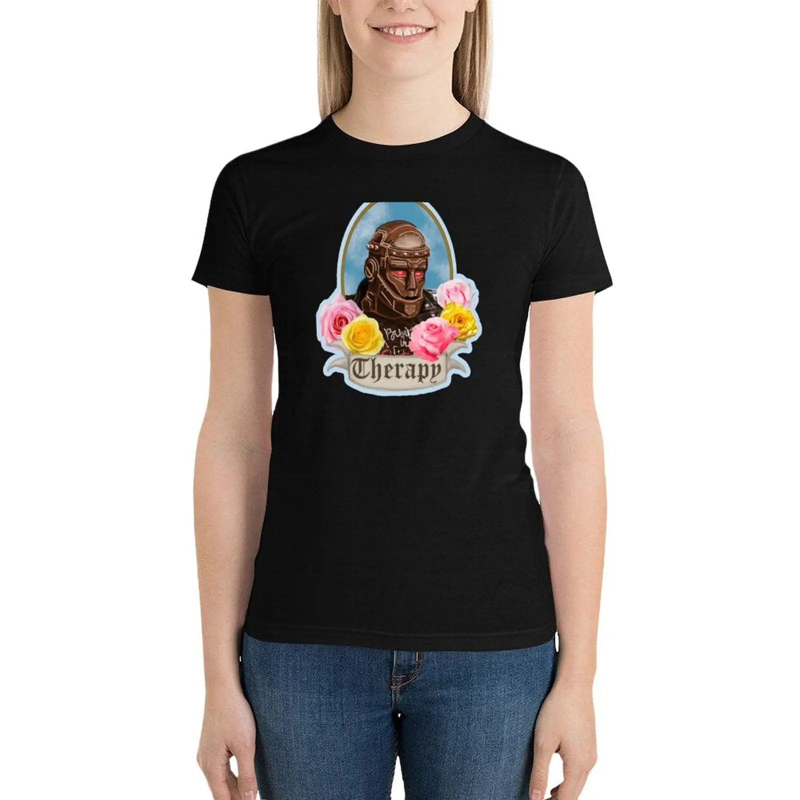 Robotman Therapy T-Shirt vintage clothes cute tops summer tops Women's tee shirt