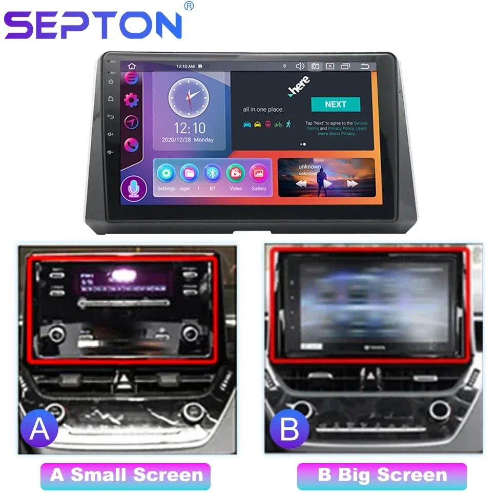 SEPTON Android Car Audio Systems for Toyota Corolla 2019 2020 2021 2022 Vehicle Multimedia 8+128G GPS Player Carpaly Autoradio