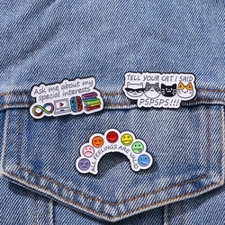 Rainbow Emote All Feelings Are Valid Brooches Ask Me About My Special Interests Tell Your Cat I Said PSPSPS Enamel Pins