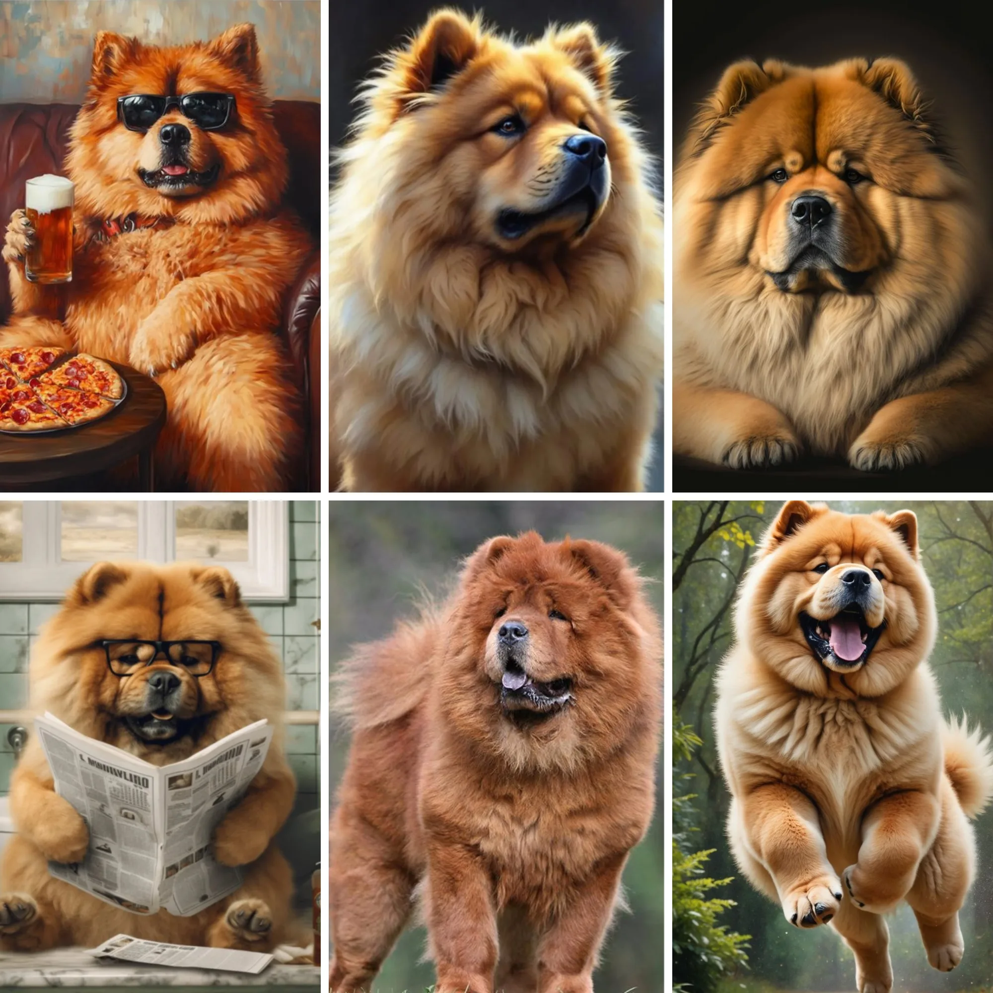 Pintura de diamante 5D DIY, perro Chow Chow, canino divertido para amantes de las mascotas, veterinario, arte de punto de cruz, decoración peculiar para perros