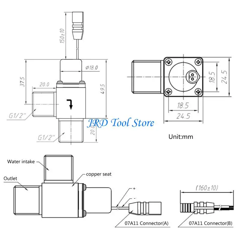 A2UD "โซลินอยด์ไฟฟ้าสำหรับวาล์ว DC4.5V ทองเหลืองโซลินอยด์สำหรับวาล์วที่ใช้สำหรับห้องน้ำ