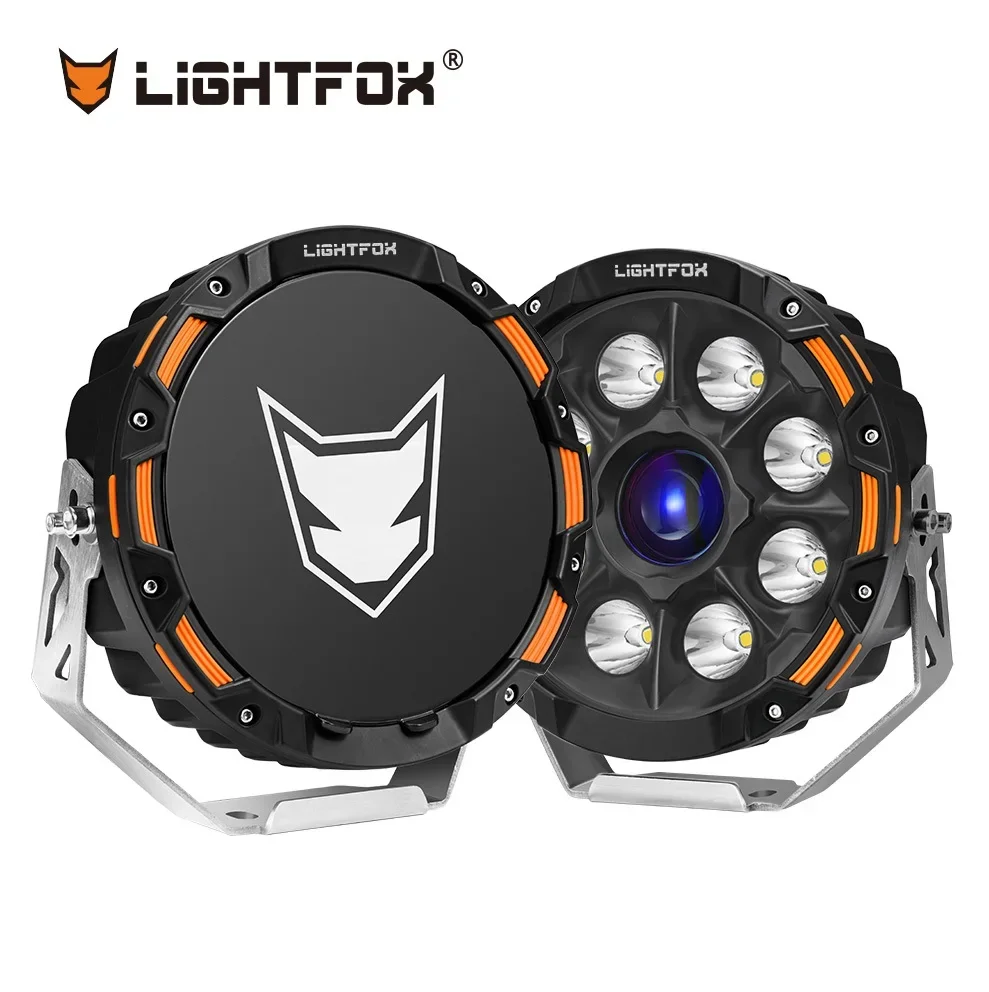 LIGHTFOX 1Lux@2,226m Offroad 4x4 Car Spotlight Round 9 inch Laser LED Driving Light