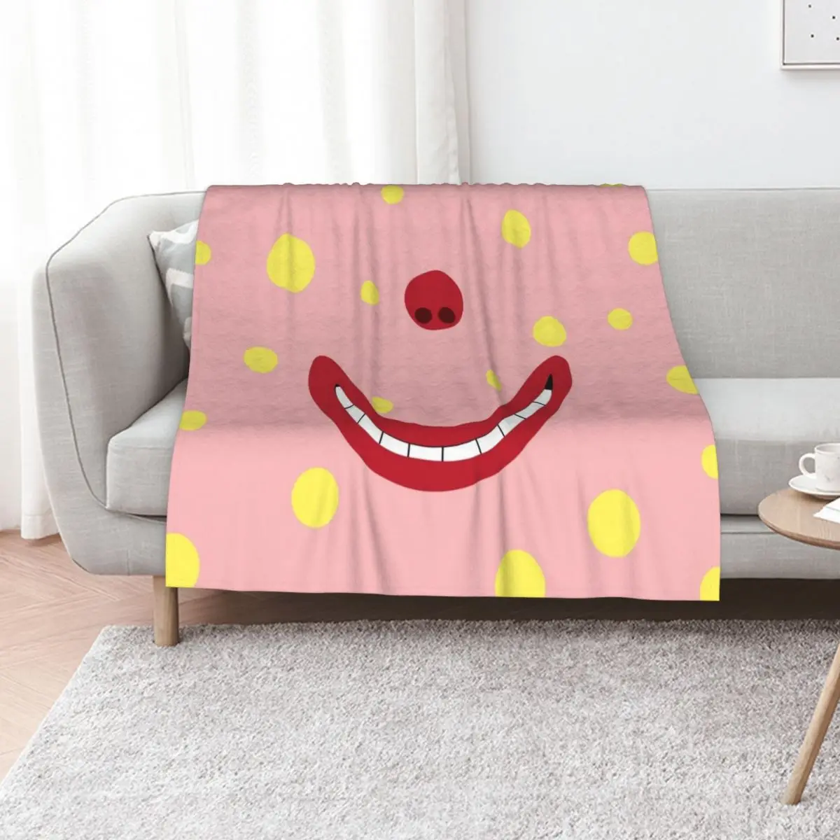 Mr Blobby Mouth Mask Throw Blanket Soft Breathable Blanket for Night Sleeping