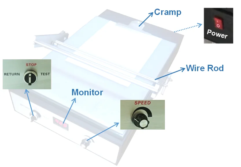 Lab Automatic Mini Tablet Electrode Coating Film Bar Coater Machine with Multiple Thickness Coating Rod Choices