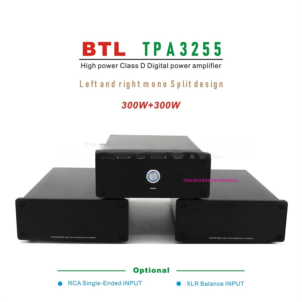 

Новое обновление AMP 2CH TPA3255 MONO Split Высокомощный цифровой усилитель мощности класса D 300 Вт + 300 Вт Версия ввода RCA или XLR (опционально)