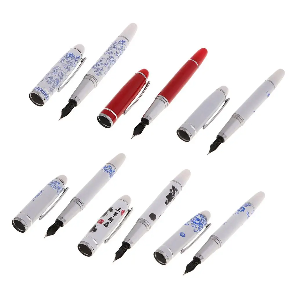 Refillable Stainless Steel Fountain Pen Fine Nib 7 Refillable Stainless Steel Fountain Pen Fine Nib